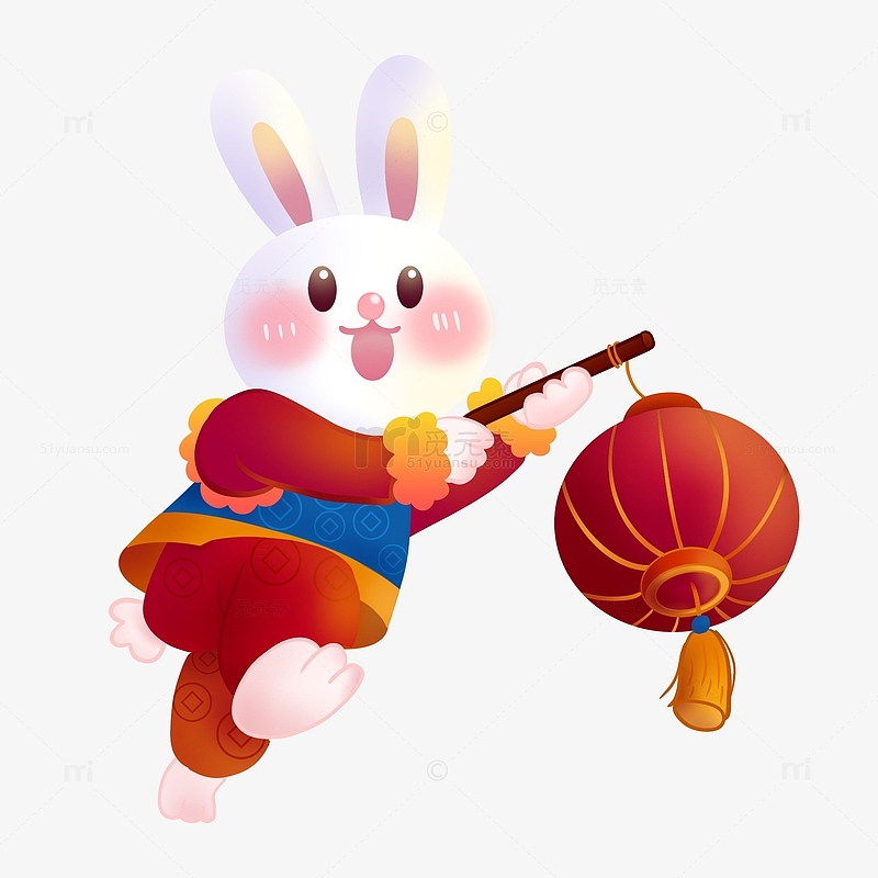 卡通可爱新年兔子兔年元旦手绘元素