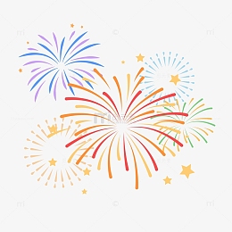 卡通可爱烟花炮竹庆祝喜庆装饰元素