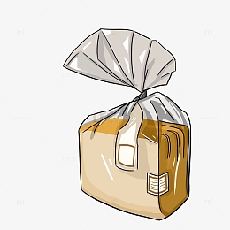 卡通奶黄色面包蛋糕食物手绘图