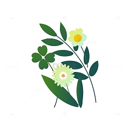 噪点风格花花草草