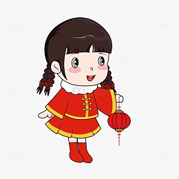 卡通喜庆小女孩子