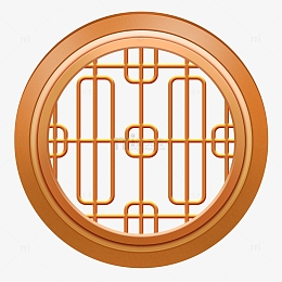 木质金属中式古典中国风圆窗户窗框