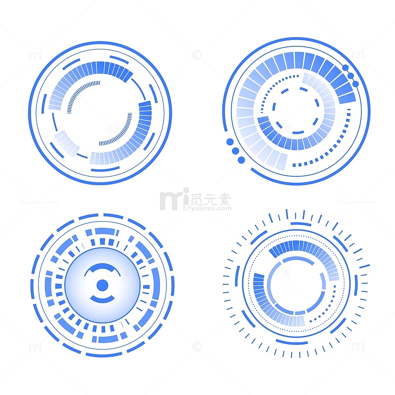 蓝色科技互联网圆环装饰边框