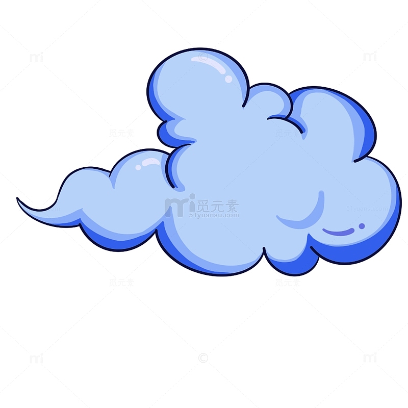 蓝色 卡通 手绘 云朵 云 元素