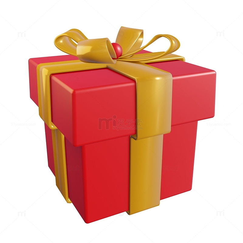 红色礼品盒3d元素
