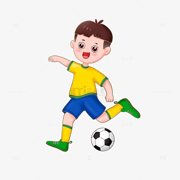 手绘黄队运动员长传球免抠元素(2000x2000)psdpng鹦