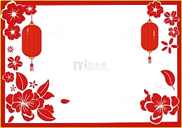 春节红色新年边框