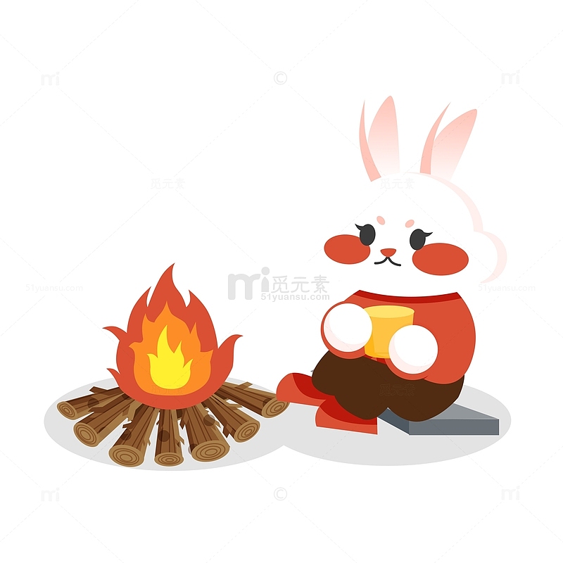 兔年兔子烤火