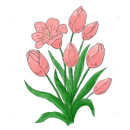 粉色小清新手绘花儿