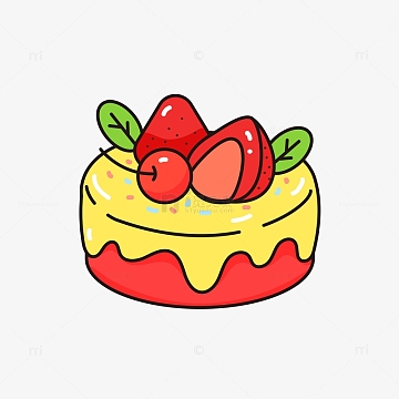 小清新草莓樱桃生日蛋糕甜品