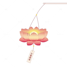 粉色卡通手绘元宵节莲花灯