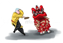 新年舞狮手绘