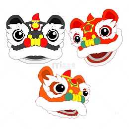 左中右多角度新春狮子头