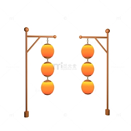 C4D节日灯笼模型