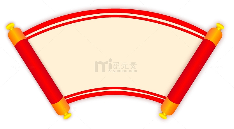 红色中国风卷轴