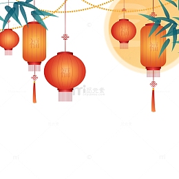 红色中国风传统灯笼背景装饰元素