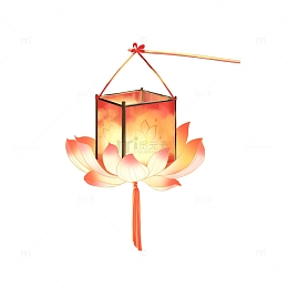 元宵节赏花灯灯笼荷花灯素材