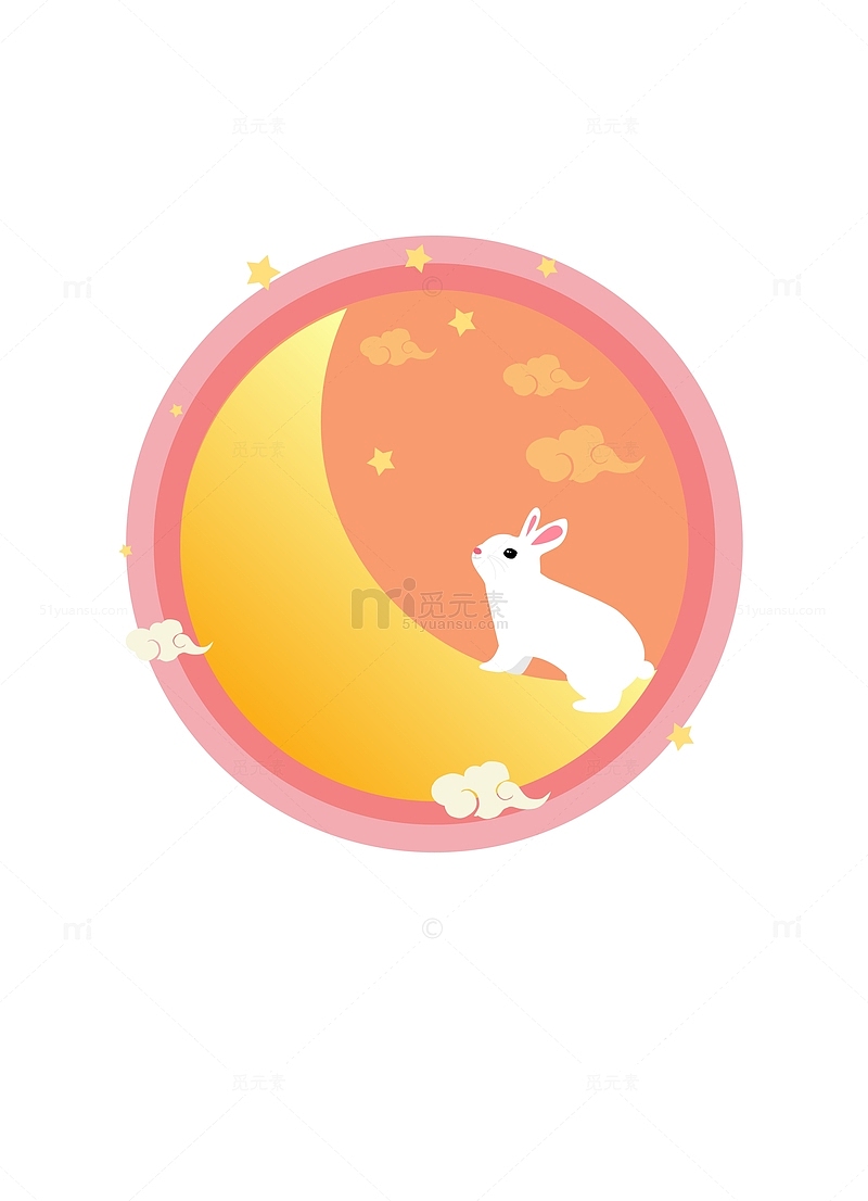中秋月亮上的小白兔