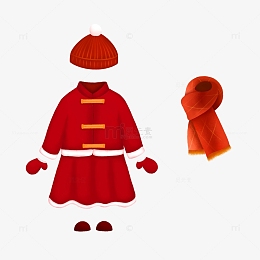 手绘新年衣服素材