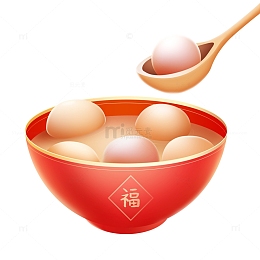 红色冬至新年正月十五元宵汤圆