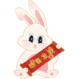 可爱节日气氛兔子