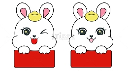 可爱卡通兔子新年元素