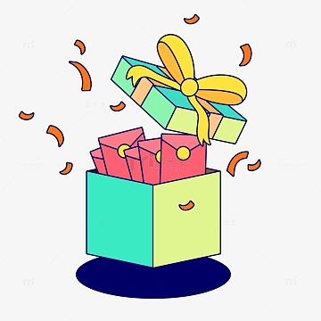 红包礼盒孟菲斯开盖卡通礼盒