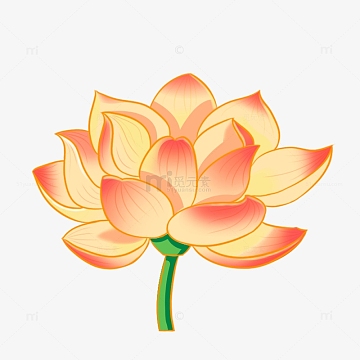 新国风中国风荷花装饰元素