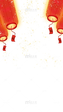 红色新年春节灯笼元素