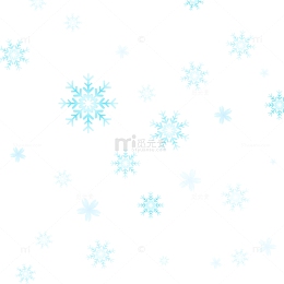 蓝色渐变雪花漂浮元素