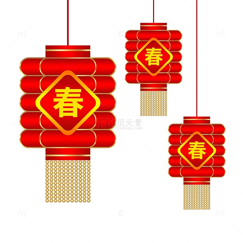 红色喜庆春节元宵红灯笼