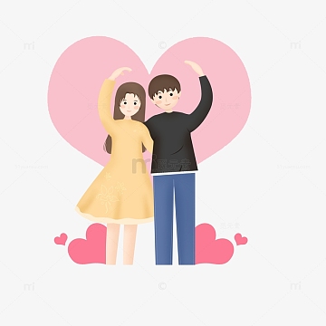 卡通情侣情人节人物形象