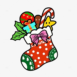 缤纷圣诞袜圣诞节装饰手绘图