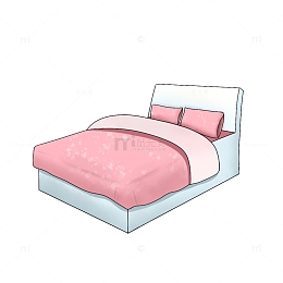 床粉色床手绘家具