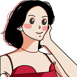 短发女生头像卡通女生插画