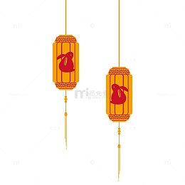 兔子灯笼矢量图佳节素材