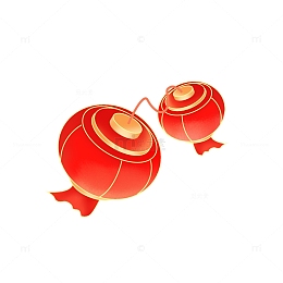 红色灯笼元宵节赏花灯