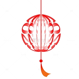 红色春节2023兔年灯笼元素