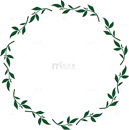 绿色树叶花环文本框