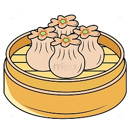 卡通美食烧麦素材