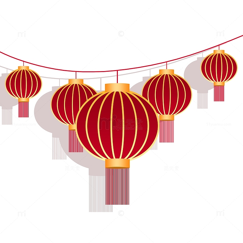 除夕红色灯笼中国风年货节装饰