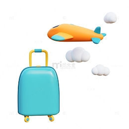 3D卡通立体旅行拉杆箱飞机