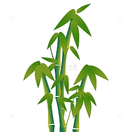 手绘插画竹子元素
