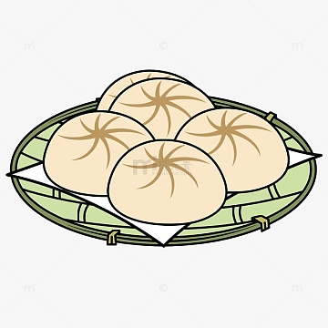 白色卡通包子手绘图