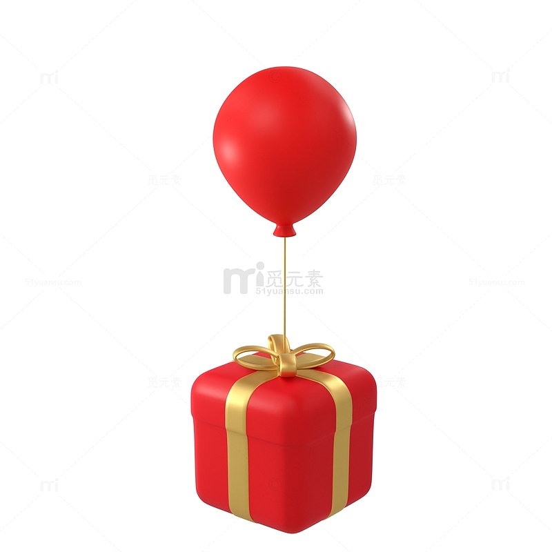3D喜庆气球礼物礼盒