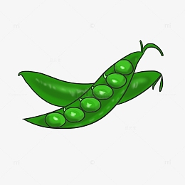 卡通绿色蔬菜豌豆手绘图