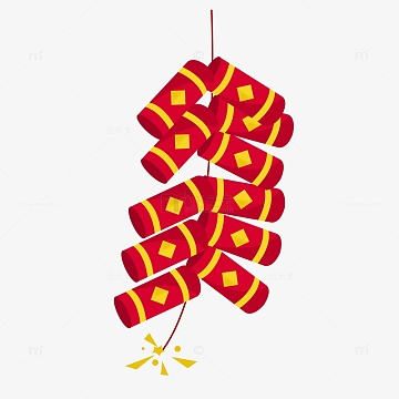 鞭炮放炮元素(1000x1000)psdpng红色手绘新年兔年对联(1897x2000)ai