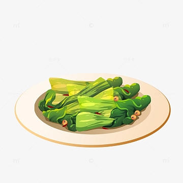 手绘插画白菜食物元素