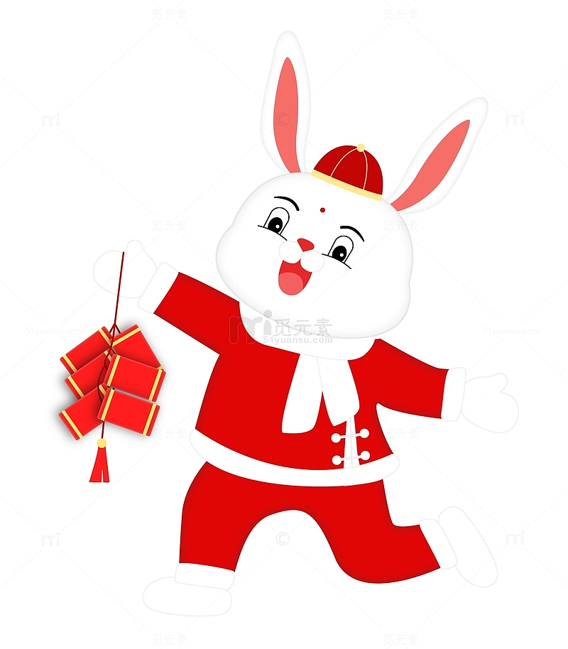 年货节喜庆祝福兔子