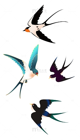 卡通插画手绘燕子元素